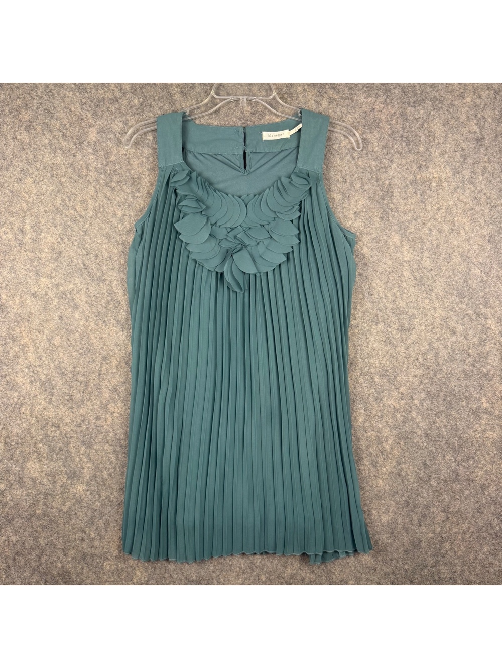 Blu Pepper Pleated Sleeveless Fully Lined Mini Dress Green Size Small 685